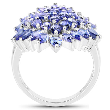 5.04 Carat Genuine Tanzanite .925 Sterling Silver Ring - 0