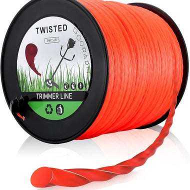 .095 5-Pound by 1889-ft Round Twist Commercial Trimmer Line in Spool Weed Eater with 2.4 mm/095-Inch Line Cutter Orange SOAK for 24H Before Using