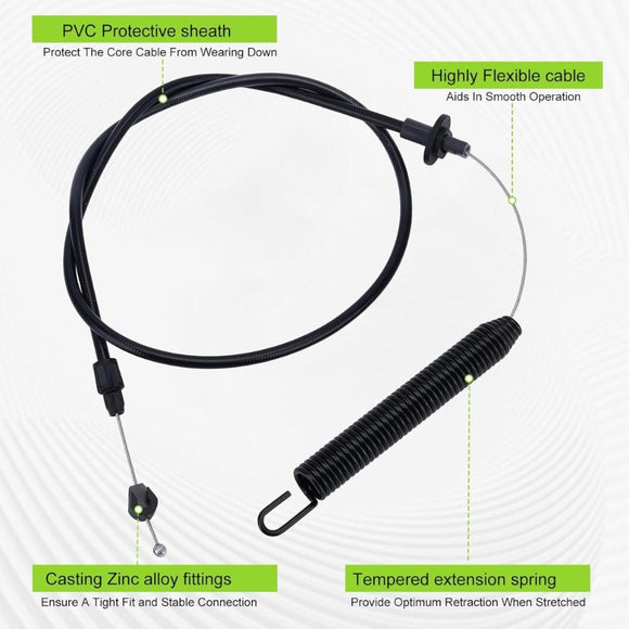 Hipa 532169676 Deck Clutch Cable for Craftsman 917270750 Lawn Tractor Husqvarna LT1000 LT2000 LT16542 42 inch Riding Lawn Mower Replaces 169676 175067