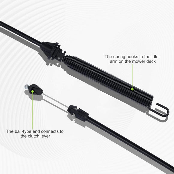 Hipa 532169676 Deck Clutch Cable for Craftsman 917270750 Lawn Tractor Husqvarna LT1000 LT2000 LT16542 42 inch Riding Lawn Mower Replaces 169676 175067