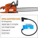 Hipa 537277401 Ignition Coil for Husqvarna 362XP 365 71 371EPA 570 570XP 575XP EPA CS2163 CS2165 CS2171 Chainsaw Replace 537162204 544047101 510115703-7