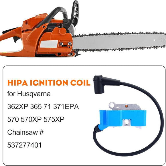 Hipa 537277401 Ignition Coil for Husqvarna 362XP 365 71 371EPA 570 570XP 575XP EPA CS2163 CS2165 CS2171 Chainsaw Replace 537162204 544047101 510115703