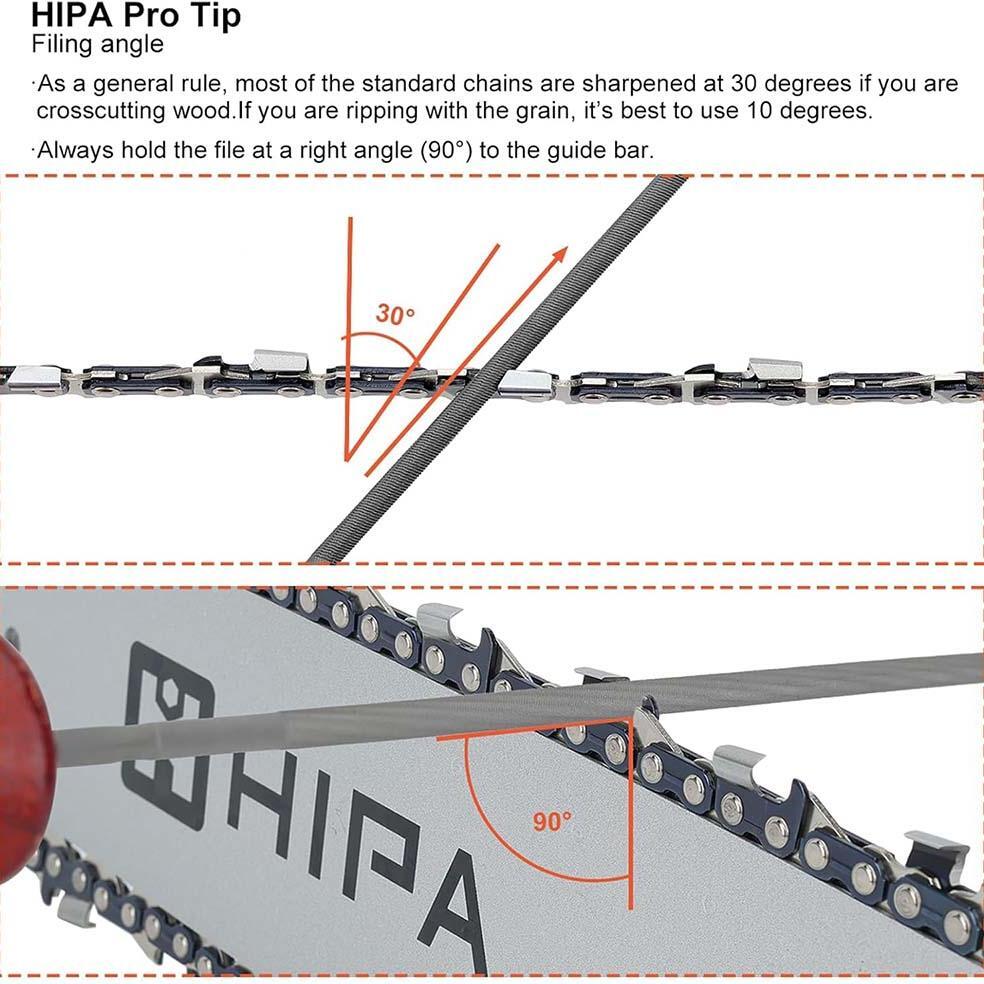 Hipa 3pcs 7/32 inch Round Chainsaw Chain File With File Guide to Sharpen 3/8, .404 inch Pitch Saw Chain