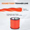 .095 5-Pound by 1889-ft Round Twist Commercial Trimmer Line in Spool Weed Eater with 2.4 mm/095-Inch Line Cutter Orange SOAK for 24H Before Using-6