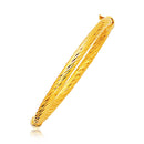 14k Yellow Gold Polished Cable Motif Bangle-1
