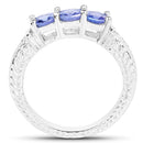 1.11 Carat Genuine Tanzanite .925 Sterling Silver Ring-2