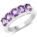 1.70 Carat Genuine  Amethyst .925 Sterling Silver Ring-1