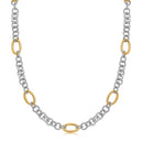 18k Yellow Gold and Sterling Silver Rhodium Plated Multi Style Chain Necklace-3