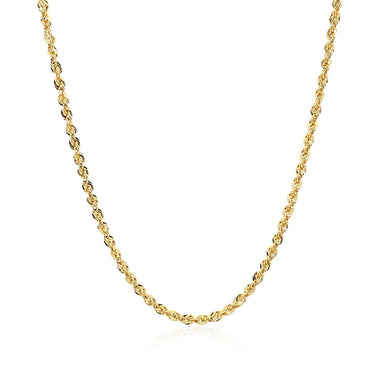 10K Yellow Gold Hollow Diamond Cut Rope Chain (2.00 mm) - 0
