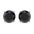 3.48 Carat Genuine Black Diamond 14K White Gold Earrings-1