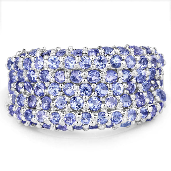 2.47 Carat Genuine Tanzanite .925 Sterling Silver Ring