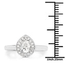 14K White Gold 0.63 Carat Genuine White Diamond Ring-3
