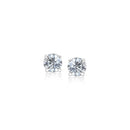14k White Gold 3mm Faceted White Cubic Zirconia Stud Earrings-4