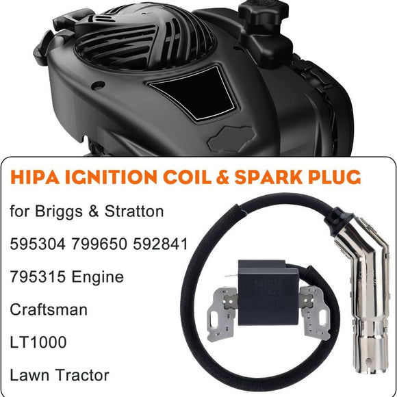 Hipa 595304 Magneto Armature Ignition Coil for Briggs & Stratton 799650 592841 795315 Intek OHV Engine Poulan Craftsman MTD Troy-Bilt Mower Engine