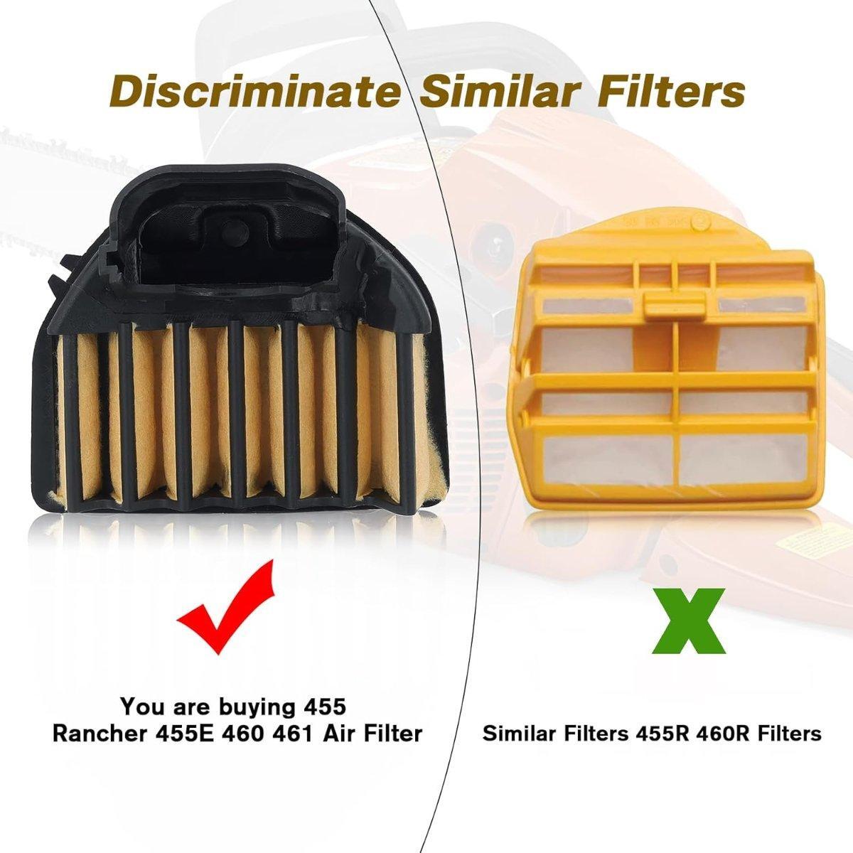 Air Filter Kit for Husqvarna 455 Rancher 460 Rancher 460 455E 461 Chainsaw 537255701 Maintenance Kit with Fuel Filter Primer Fuel Line Parts