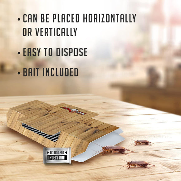 Roach Traps Indoor Sticky (18 Pack) - Glue Traps for Roaches Bug Traps with Roach Bait Traps - Long Lasting Non-Toxic Children and Pet Friendly - Trap a Pest