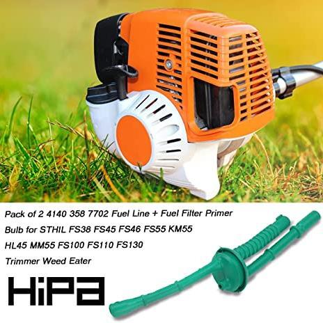 Hipa (2 Pack) 4140 358 7702 Fuel Line Filter Primer Bulb for STIHL FS38 FS55R FS55 FS45 FS46 FS55 KM55 HL45 MM55 FS100 FS110 FS130 Trimmer Weed Eater