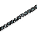 Black Rhodium Plated .925 Sterling Silver 1.0 Cttw Diamond Miracle Tennis Bracelet (Enhanced Blue Color, I3 Clarity) - 7"-3