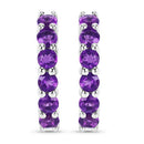 1.20 Carat Genuine Amethyst .925 Sterling Silver Earrings-3