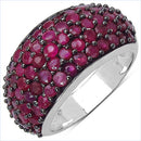 3.58 Carat Genuine Ruby & White Diamond .925 Sterling Silver Ring-1
