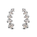 10K White Gold 1/10 Cttw Diamond Journey Style Climber Stud Earrings (H-I Color, I1-I2 Clarity)-1