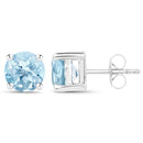 2.10 Carat Genuine Blue Topaz .925 Sterling Silver Earrings-2