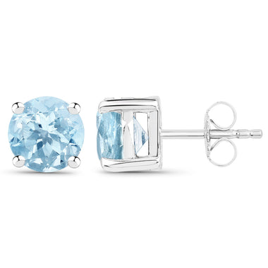 2.10 Carat Genuine Blue Topaz .925 Sterling Silver Earrings - 0