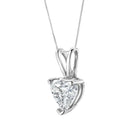 14K White Gold 3/8 Cttw Heart-Shaped Diamond Classic Solitaire 18" Pendant Necklace (H-I Color, VS2-SI1 Clarity)-3