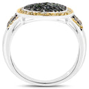0.44 Carat Genuine Green Diamond and Yellow Diamond .925 Sterling Silver Ring-2