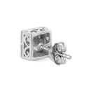 .925 Sterling Silver 1/6 Cttw Invisible Set Princess-Cut Diamond Quad Composite Stud Earrings (H-I Color, I1-I2 Clarity)-4