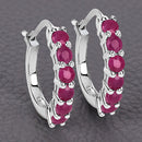 1.56 Carat Genuine Ruby .925 Sterling Silver Earrings-4