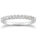 14k White Gold Fancy U Setting Shared Prong Diamond Wedding Ring Band-1