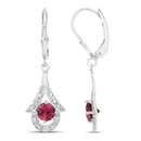 1.20 Carat Genuine Pink Tourmaline .925 Sterling Silver Earrings-2