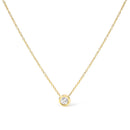 2 Micron 14K Rose Gold Plated Sterling Silver Bezel-Set Diamond Solitaire Pendant Necklace (1/3 cttw, H-I Color, I1-I2 Clarity)-1