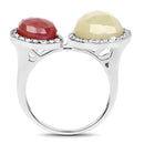 8.86 Carat Genuine Pink Sapphire and Sapphire White .925 Sterling Silver Ring-2