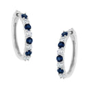 10K White Gold, Â½ Cttw Diamond, & Â½ Cttw Lab-Grown Blue Sapphire Leverback Hoop Earrings (H-I Color, I1-I2 Clarity)-6