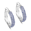 3.06 Carat Genuine Tanzanite .925 Sterling Silver Earrings-1