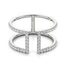 14k White Gold Modern Dual Band Style Diamond Ring (1/2 cttw)-2