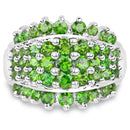 2.48 Carat Genuine Chrome Diopside .925 Sterling Silver Ring-4