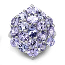 5.28 Carat Genuine Tanzanite .925 Sterling Silver Ring-3