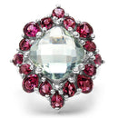 8.61 Carat Genuine Green Amethyst & Rhodolite .925 Sterling Silver Ring-2