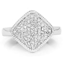 0.23 Carat Genuine White Diamond .925 Sterling Silver Ring-3