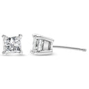 AGS Certified 2/5 Cttw Princess Cut Diamond 14K White Gold 4-Prong Solitaire Square Stud Earrings (L-M Color, I1-I2 Clarity)-3