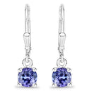 0.94 Carat Genuine Tanzanite .925 Sterling Silver Earrings-4