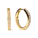 10K Yellow Gold 1/2 Cttw Round-Cut Diamond Hoop Earrings (I-J Color, I2-I3 Clarity)-2
