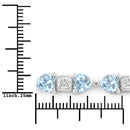 11.10 Carat Genuine Blue Topaz and White Diamond .925 Sterling Silver Bracelet-3