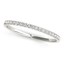 14k White Gold Pave Set Style Round Diamond Wedding Ring (1/8 cttw)-1