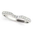 14k White Gold Pave Set Curved Diamond Wedding Band (1/5 cttw)-1