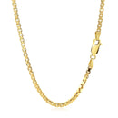 2.5mm 14k Yellow Gold Semi Solid Box Chain-3
