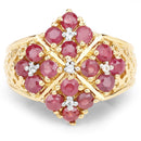 2.13 Carat Genuine Ruby and White Topaz .925 Sterling Silver Ring-3